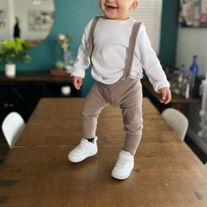 Lil Legs knit suspender leggings